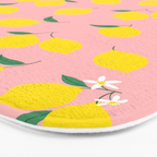 Vintage lemon fruit branch cartoon pattern Bath Mat Gallery Image 3