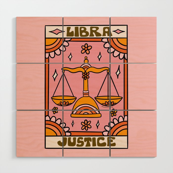 Libra Tarot Card Wood Wall Art Gallery Image 1