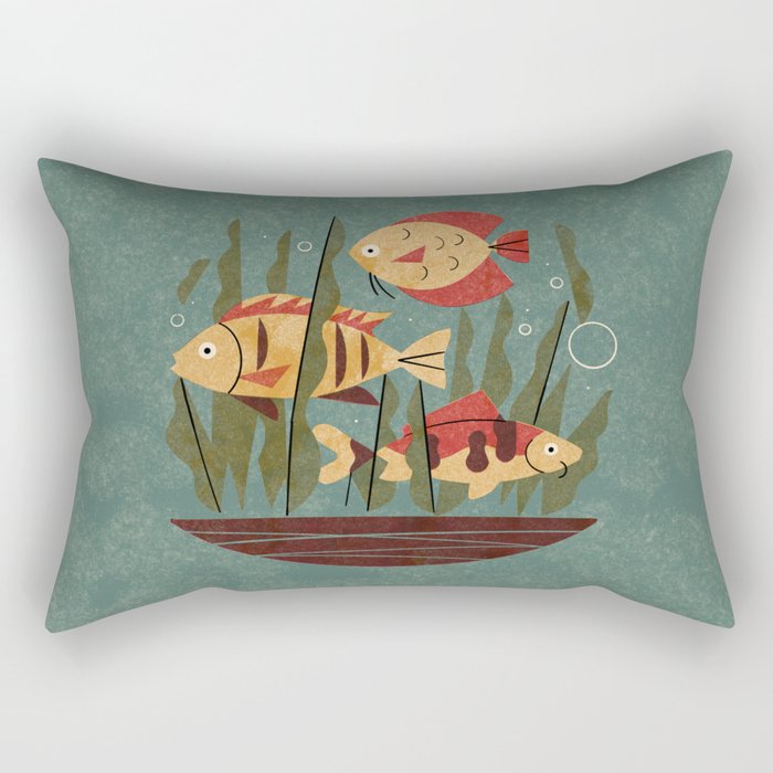 Fish and Seaweed Rectangular Pillow Gallery Image 1