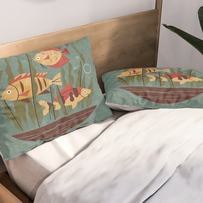 Fish and Seaweed Pillow Sham Gallery Image 2