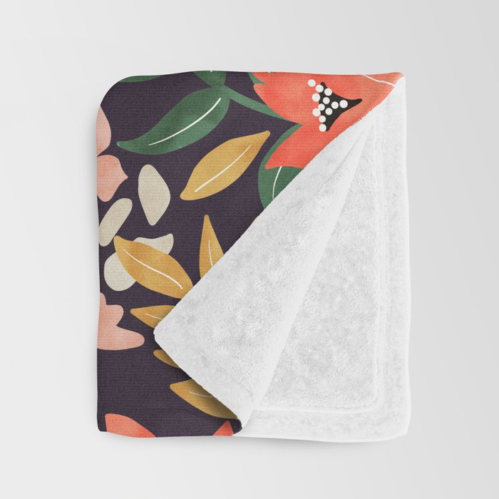 Modern meadow blooming Throw Blanket Gallery Image 3