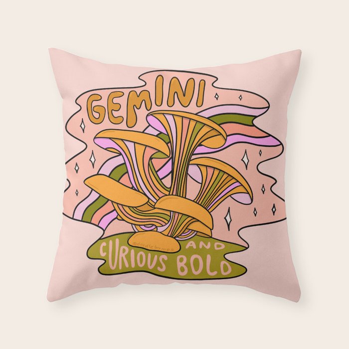 Gemini Mushroom Throw Pillow Gallery Image 6