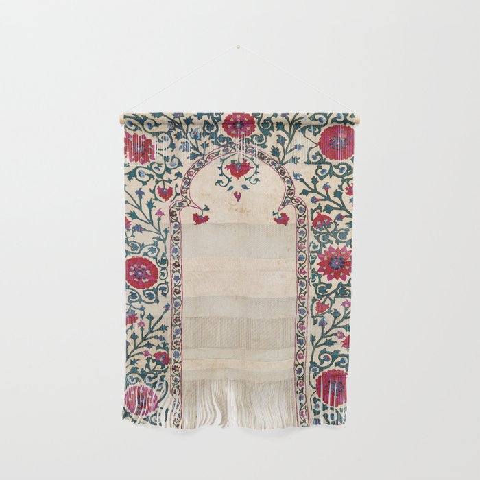 Shakhrisyabz Suzani Joynamoz Uzbekistan Floral Embroidery Print Wall Hanging Gallery Image 1