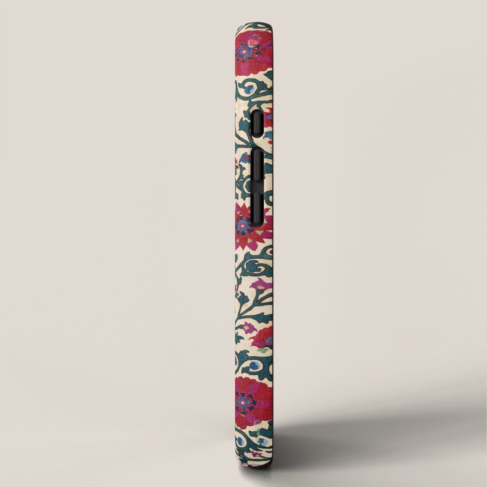 Shakhrisyabz Suzani Joynamoz Uzbekistan Floral Embroidery Print iPhone Case Gallery Image 2