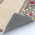 Shakhrisyabz Suzani Joynamoz Uzbekistan Floral Embroidery Print Rug Gallery Image 4