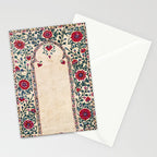 Shakhrisyabz Suzani Joynamoz Uzbekistan Floral Embroidery Print Stationery Card Gallery Image 2