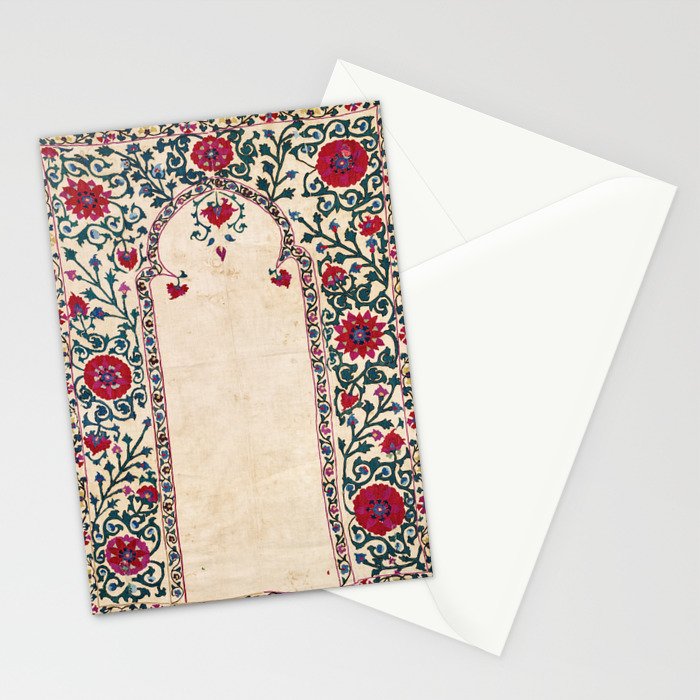 Shakhrisyabz Suzani Joynamoz Uzbekistan Floral Embroidery Print Stationery Card Gallery Image 2