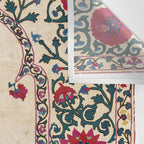 Shakhrisyabz Suzani Joynamoz Uzbekistan Floral Embroidery Print Wall Tapestry Gallery Image 3