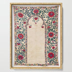 Shakhrisyabz Suzani Joynamoz Uzbekistan Floral Embroidery Print Serving Tray Gallery Image 1