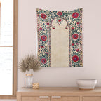 Shakhrisyabz Suzani Joynamoz Uzbekistan Floral Embroidery Print Wall Tapestry Gallery Image 2