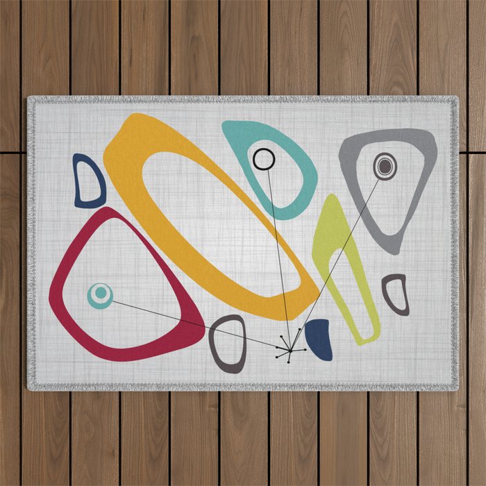Mid Century Modern Art Outdoor Rug Gallery Image 1