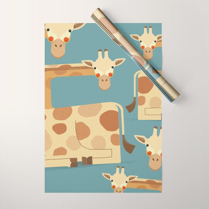 Giraffe, Animal Portrait Wrapping Paper Gallery Image 1