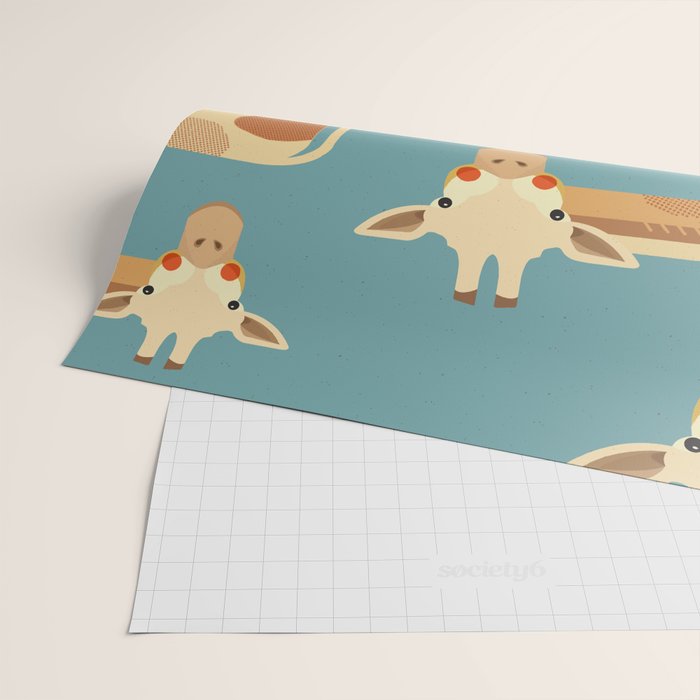 Giraffe, Animal Portrait Wrapping Paper Gallery Image 2