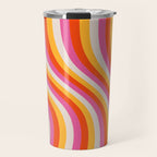 Wavy Retro Stripes Travel Mug Gallery Image 1