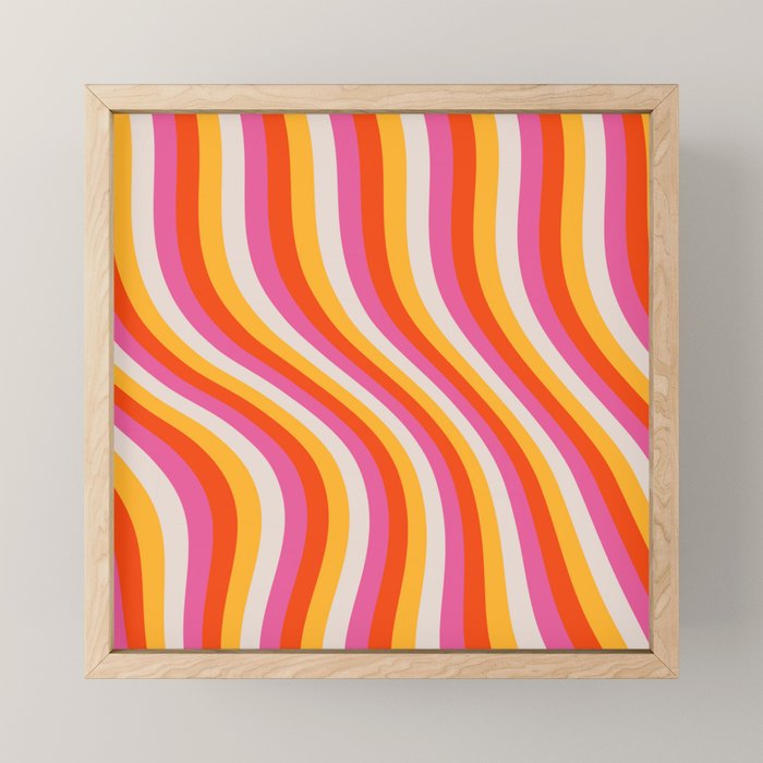 Wavy Retro Stripes Mini Art Print Gallery Image 1