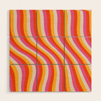 Wavy Retro Stripes Wood Wall Art Gallery Image 1