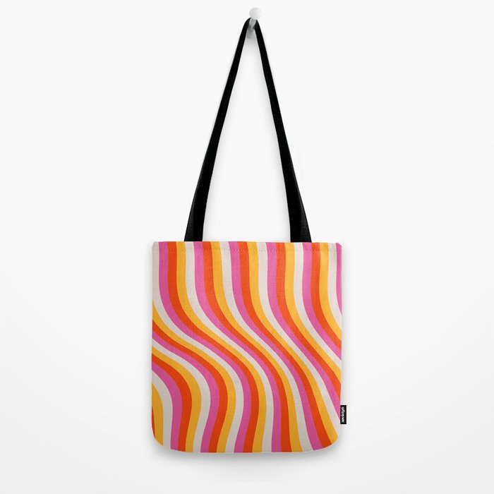 Wavy Retro Stripes Tote Bag Gallery Image 2