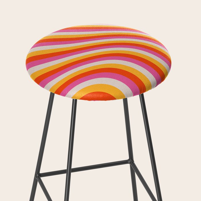 Wavy Retro Stripes Stool Gallery Image 2