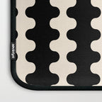 Black and Cream Ogee A-Go-Go Retro Pop Wavy Stripe Pattern Laptop Sleeve Gallery Image 3