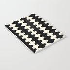 Black and Cream Ogee A-Go-Go Retro Pop Wavy Stripe Pattern Notebook Gallery Image 3