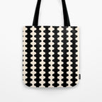 Black and Cream Ogee A-Go-Go Retro Pop Wavy Stripe Pattern Tote Bag Gallery Image 1