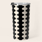 Black and Cream Ogee A-Go-Go Retro Pop Wavy Stripe Pattern Travel Mug Gallery Image 3
