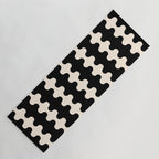 Black and Cream Ogee A-Go-Go Retro Pop Wavy Stripe Pattern Yoga Mat Gallery Image 1