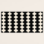 Black and Cream Ogee A-Go-Go Retro Pop Wavy Stripe Pattern Desk Mat Gallery Image 3