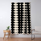 Black and Cream Ogee A-Go-Go Retro Pop Wavy Stripe Pattern Window Curtain Gallery Image 5
