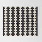 Black and Cream Ogee A-Go-Go Retro Pop Wavy Stripe Pattern Throw Blanket Gallery Image 2