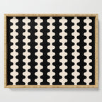 Black and Cream Ogee A-Go-Go Retro Pop Wavy Stripe Pattern Serving Tray Gallery Image 1