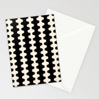 Black and Cream Ogee A-Go-Go Retro Pop Wavy Stripe Pattern Stationery Card Gallery Image 2