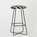 Black and Cream Ogee A-Go-Go Retro Pop Wavy Stripe Pattern Stool Gallery Image 1