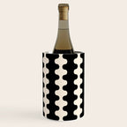 Black and Cream Ogee A-Go-Go Retro Pop Wavy Stripe Pattern Wine Chiller Gallery Image 2