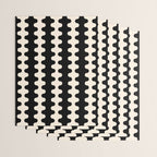 Black and Cream Ogee A-Go-Go Retro Pop Wavy Stripe Pattern Wrapping Paper Gallery Image 3