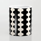 Black and Cream Ogee A-Go-Go Retro Pop Wavy Stripe Pattern Coffee Mug Gallery Image 4