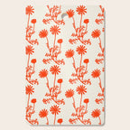 Wild Daisies Floral Botanical Pattern in Orange and Off White Cutting Board Gallery Image 1