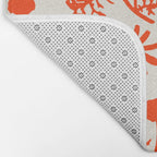 Wild Daisies Floral Botanical Pattern in Orange and Off White Bath Mat Gallery Image 2