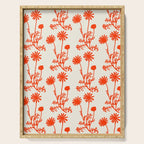 Wild Daisies Floral Botanical Pattern in Orange and Off White Serving Tray Gallery Image 1