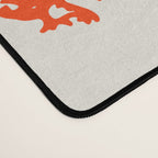 Wild Daisies Floral Botanical Pattern in Orange and Off White Desk Mat Gallery Image 4