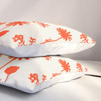 Wild Daisies Floral Botanical Pattern in Orange and Off White Pillow Sham Gallery Image 3