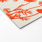 Wild Daisies Floral Botanical Pattern in Orange and Off White Welcome Mat Gallery Image 2