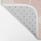 Mid Century Modern Geometric 43 in Coral Orange (Rainbow and Sun Abstraction) Bath Mat Gallery Image 2