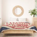 Atlanta Georgia Baseball - Hand Drawn, Script Typography Duvet Cover Gallery Image 3