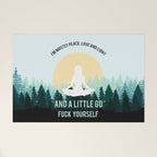 I'm Mostly Peace, Love And Light And A Little Go Fuck Yourself Funny Saying Welcome Mat Gallery Image 1