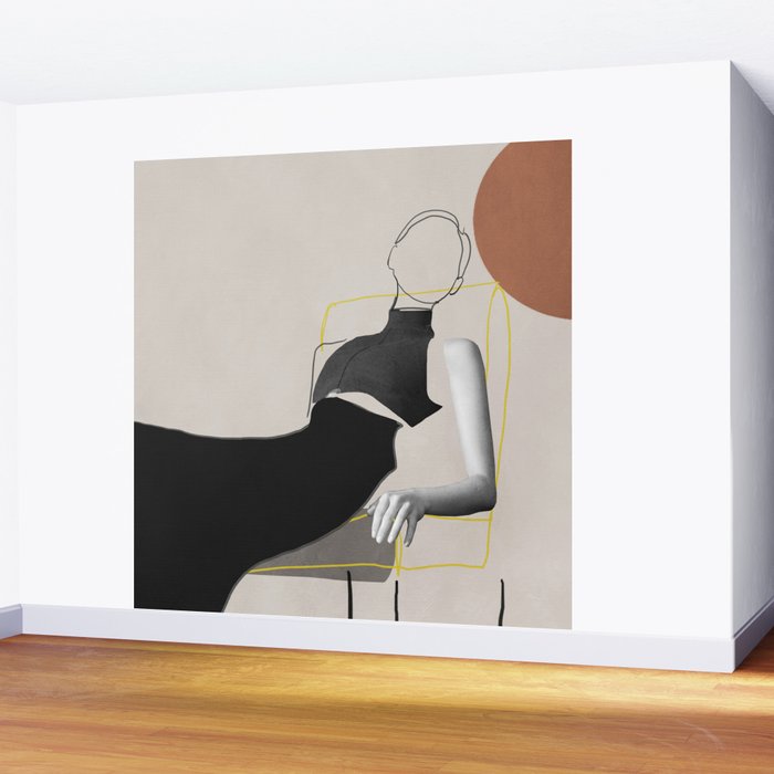Minimalist Girl3 Wall Mural Gallery Image 2