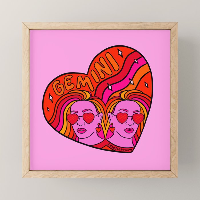 Gemini Valentine Mini Art Print Gallery Image 1