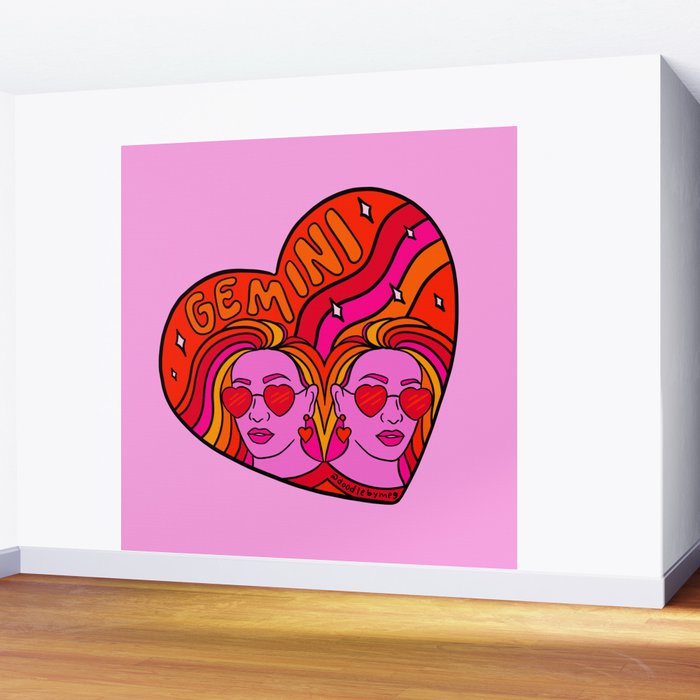 Gemini Valentine Wall Mural Gallery Image 2