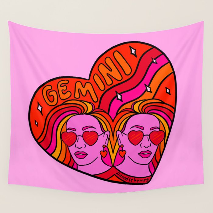 Gemini Valentine Wall Tapestry Gallery Image 1