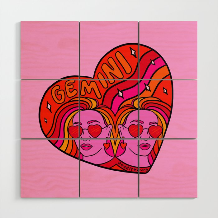 Gemini Valentine Wood Wall Art Gallery Image 1